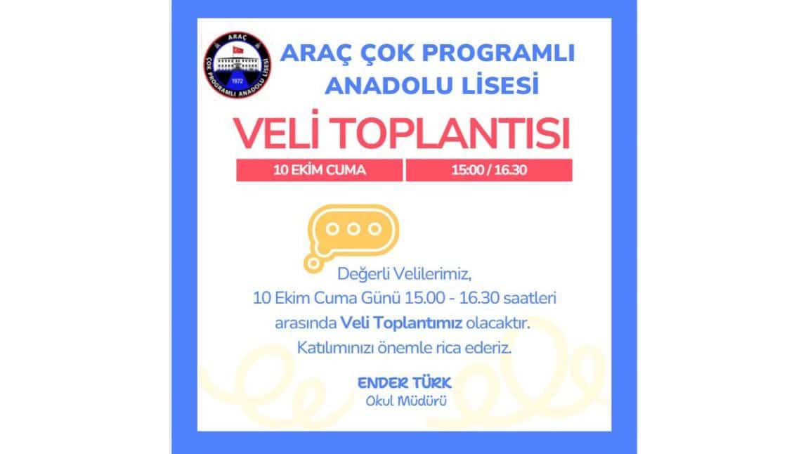 1.DÖNEM VELİ TOPLANTISI DUYURUSU